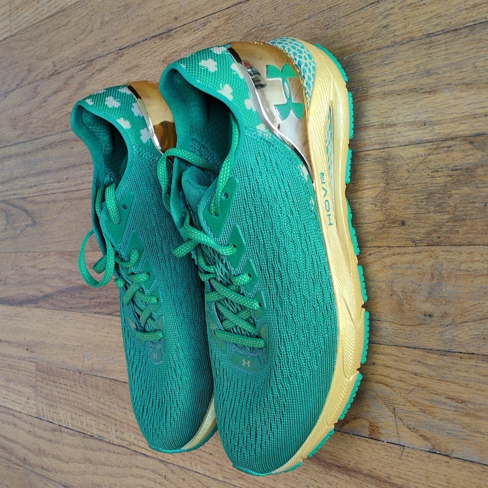 Under Armour Notre Dame Green and Gold Sneakers